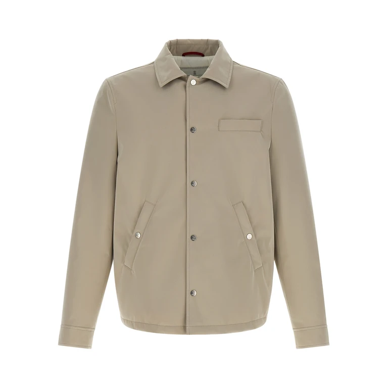 Brunello Cucinelli Gray Polyester Full-Length Jacket Clothing - Men