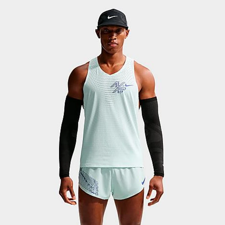 Nike Men's AeroSwift Dri-FIT ADV 2" Brief-Lined Running Shorts in Barely Green/Lapis Size: XS
