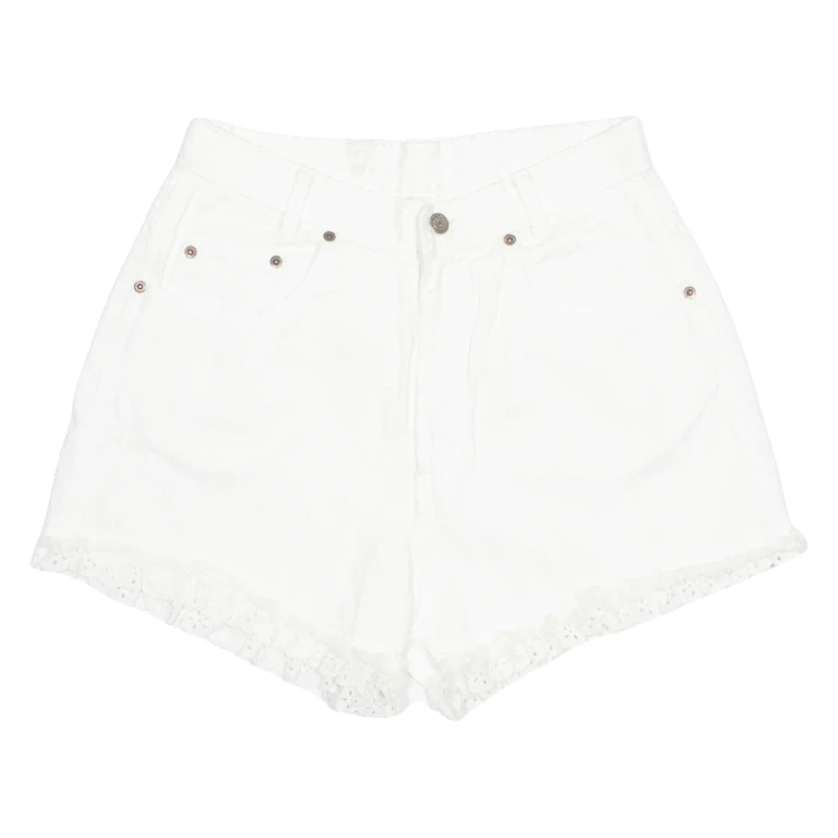 Womens Denim Shorts White Relaxed M W29