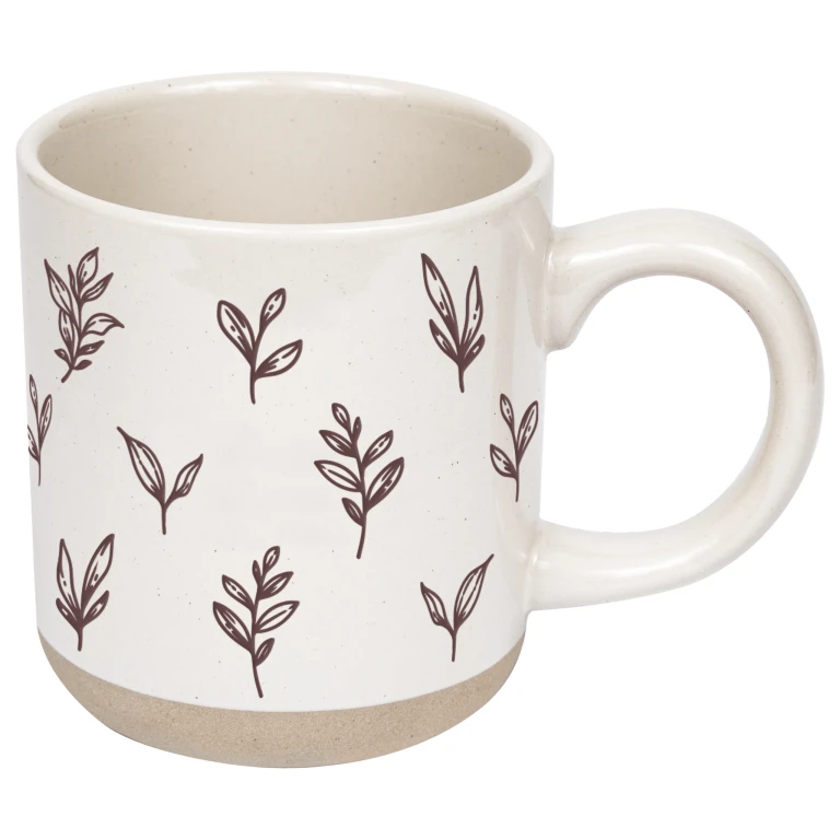Brown Leaves 14 oz Stoneware Coffee Mug