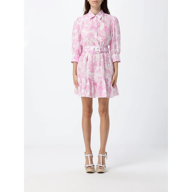 Tropical Print Cotton Chemisier Mini Dress (DAIS00209327L)