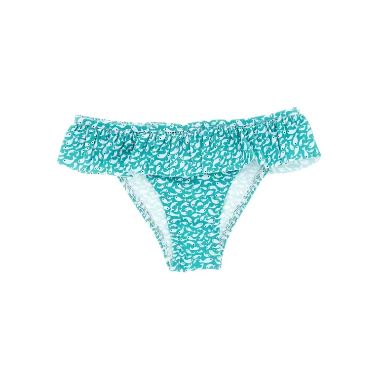 PESCIOLINO ROSSO Liberty fabric ruffled swim briefs Kids 4Y