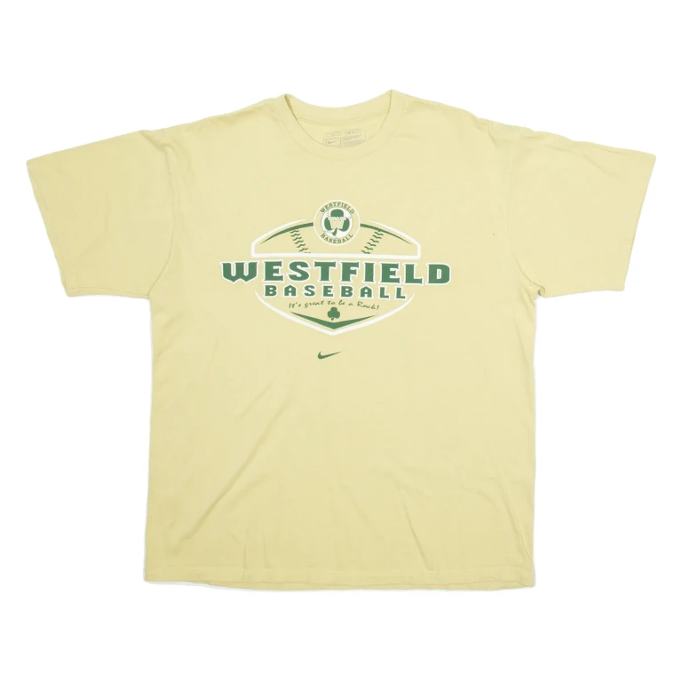 NIKE Westfield Baseball Mens T-Shirt Yellow USA L