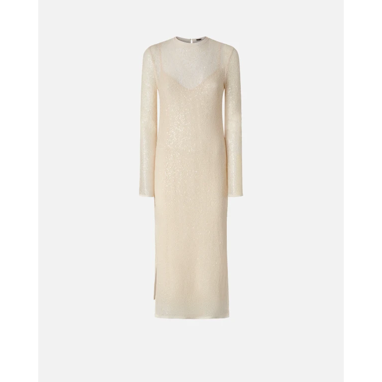 Pinko - Robe midi en maille filet pailletée - 36