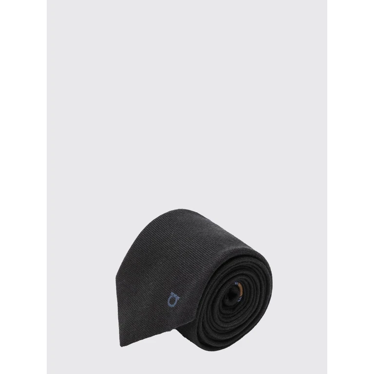 Silk and Cashmere Tie with Jacquard Logo Pattern (789396FG)