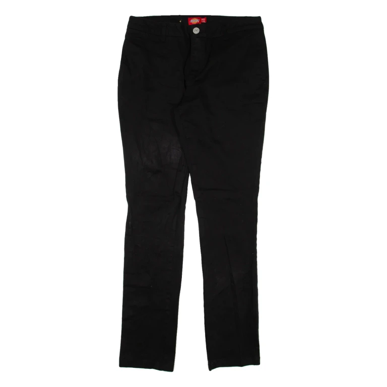 DICKIES Womens Trousers Black Slim Straight W30 L31