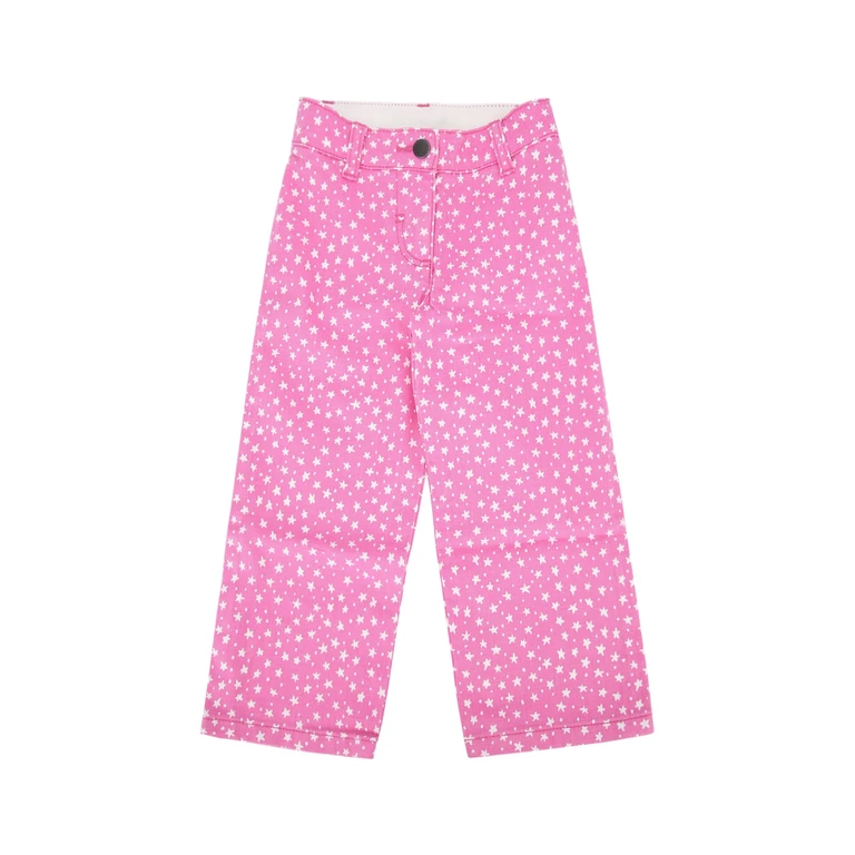 Stella Mccartney Kids Trousers Fuxiabianco Cotton Elastane Pantaloni