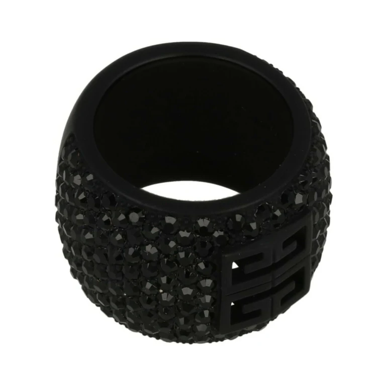 4G Ring in Metal With Crystals
