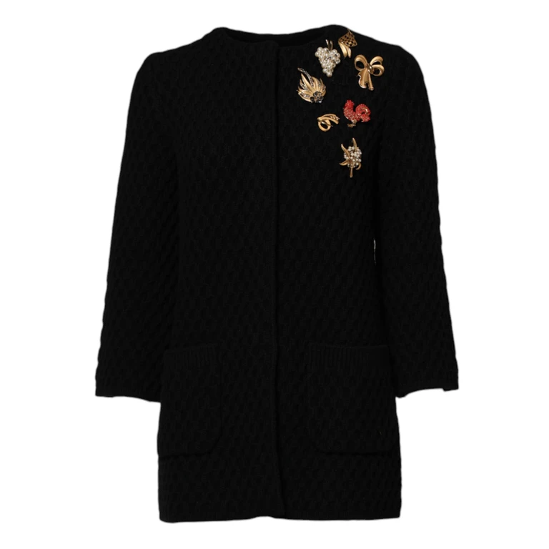 Dolce & Gabbana Black Cashmere Quilted Embellished Jacket Clothing - Women