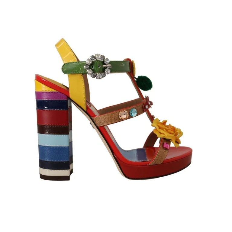 Dolce & Gabbana Multicolor Cotton Platform Sandals - Women