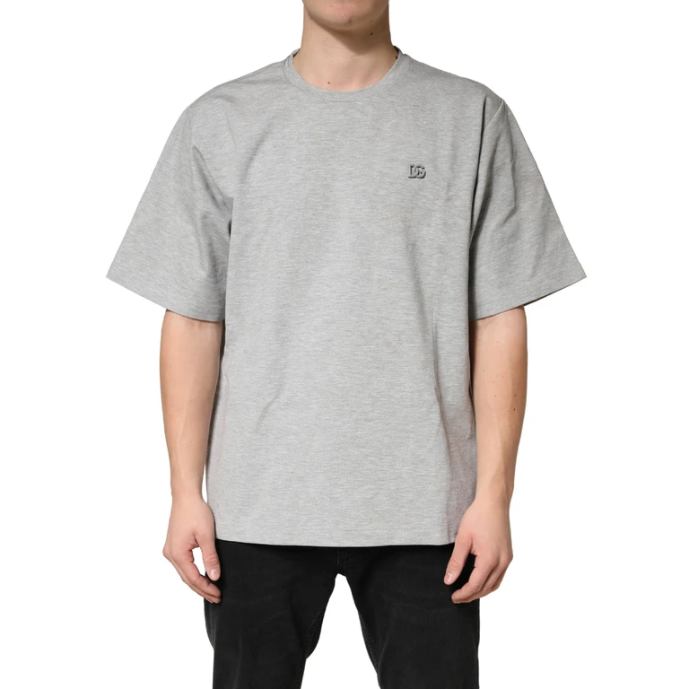 Dolce & Gabbana Grey Cotton Crewneck Short Sleeve T-Shirt Gray - Men