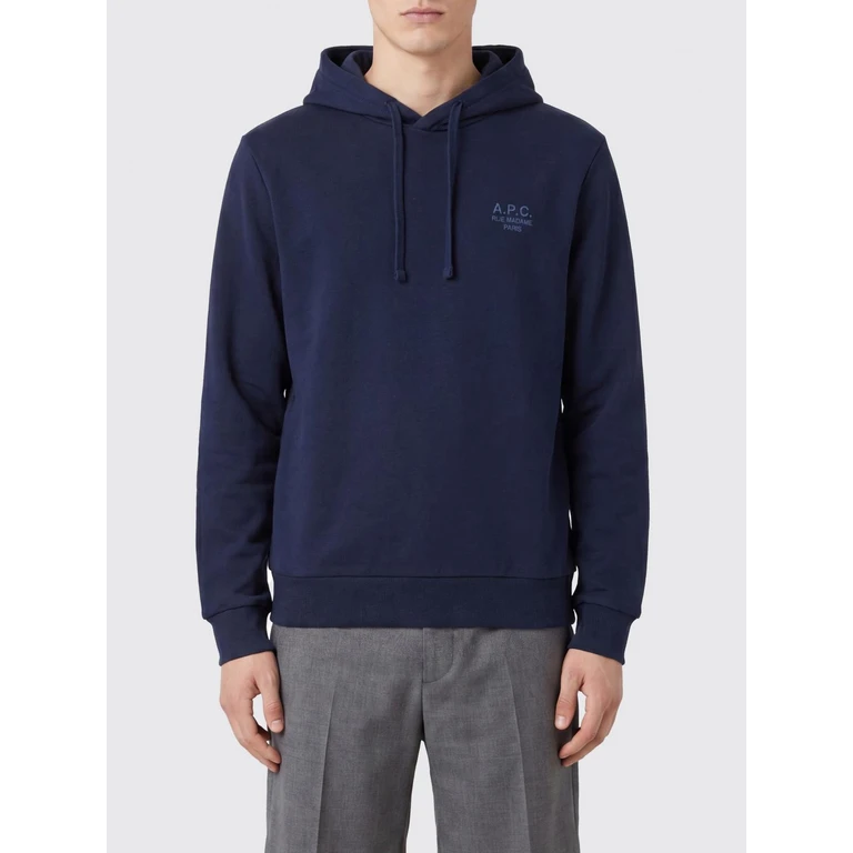 A. P.C. Relaxed Fit Cotton Logo Hoodie (COHGRM27914TIH)