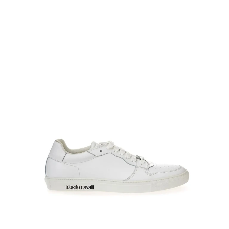 Roberto Cavalli White Leather Low Top Sneakers - Women