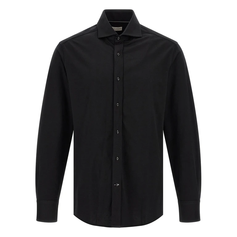 Black Cotton Blouse - Men