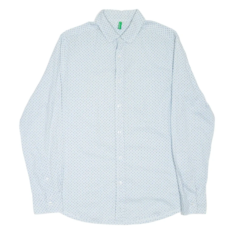 BENETTON Mens Shirt Blue Long Sleeve L