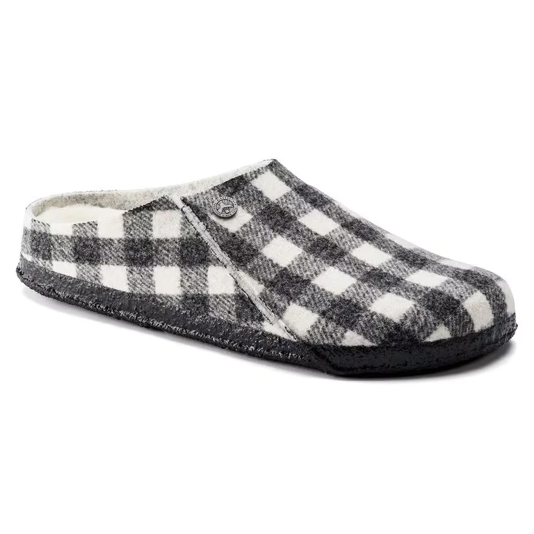 Zermatt Kids Shearling Wool Felt Plaid White