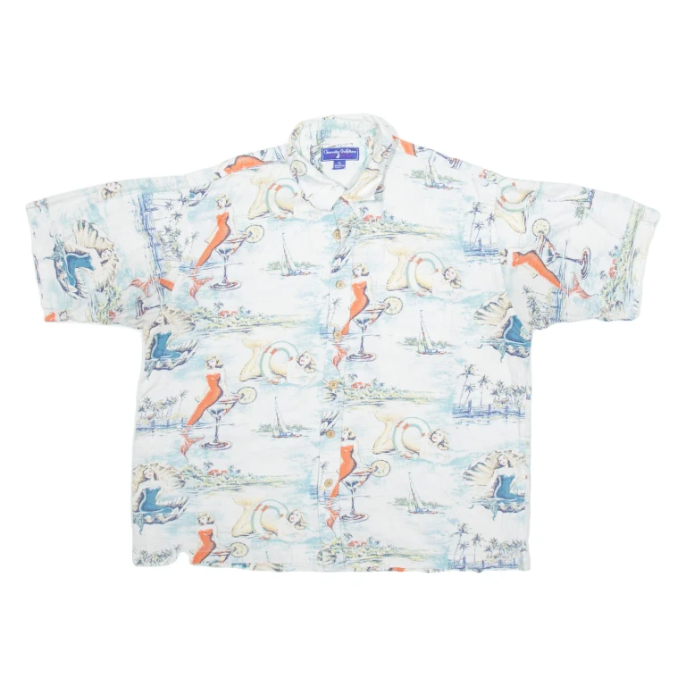 CLEARWATER OUTFITS Mens Shirt Blue Crazy Pattern XL