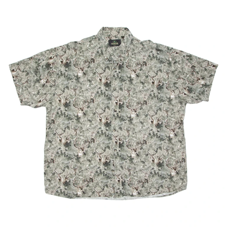 REDHEAD Mens Shirt Grey Crazy Pattern 2XL