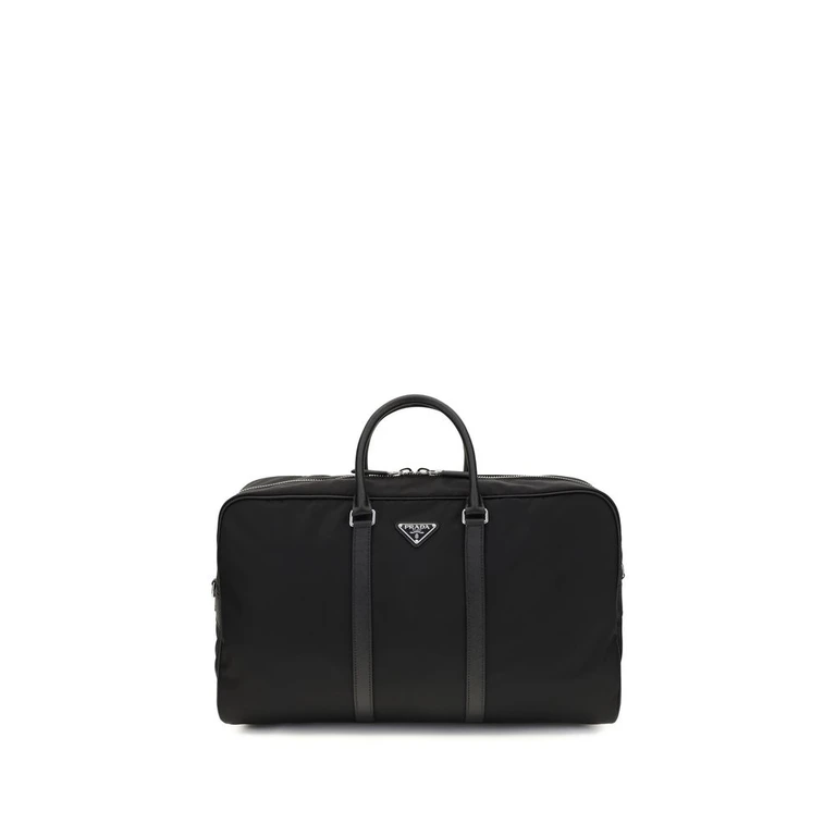 Prada Black Recycled Polyamide Luggage And Travel Bag - Men