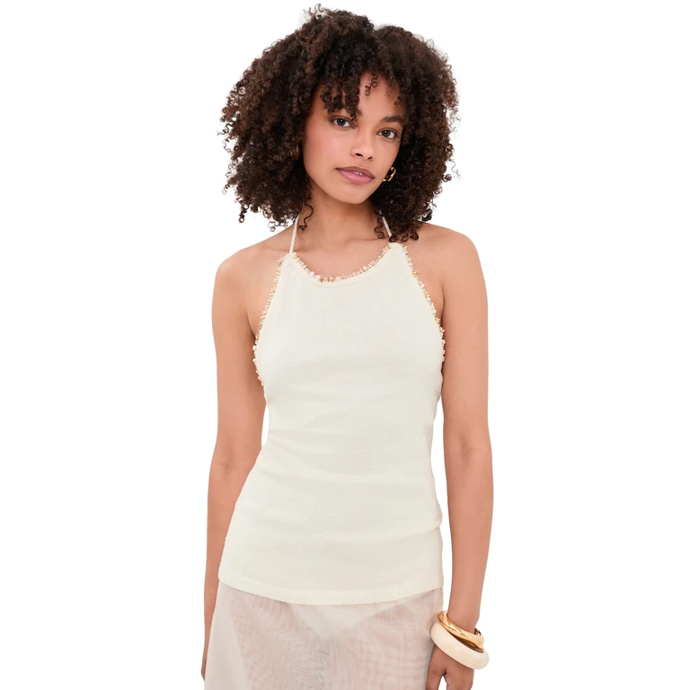 Line & Dot Simone Sweater Tank Top Ivory M