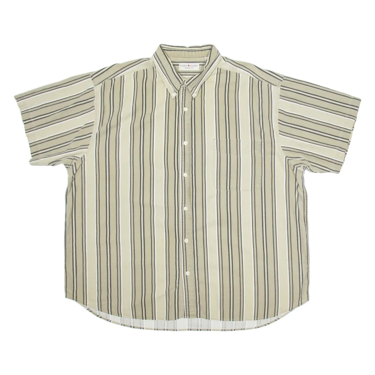 FADED GLORY Mens Shirt Brown Striped 2XL
