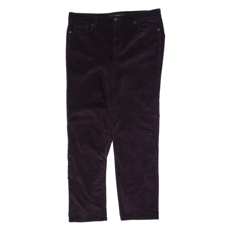 CALVIN KLEIN JEANS Womens Corduroy Trousers Purple Regular Tapered W34 L30