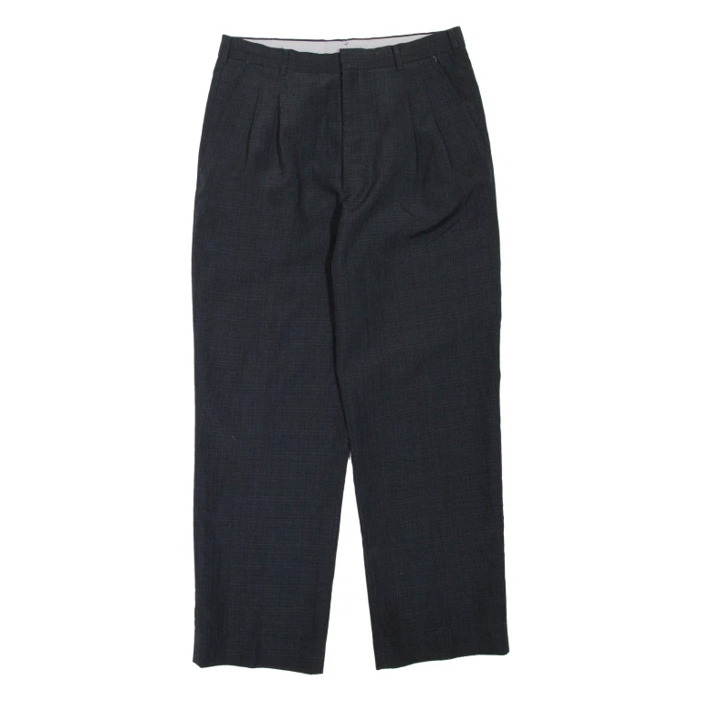 Mens Trousers Black Regular Straight W32 L29