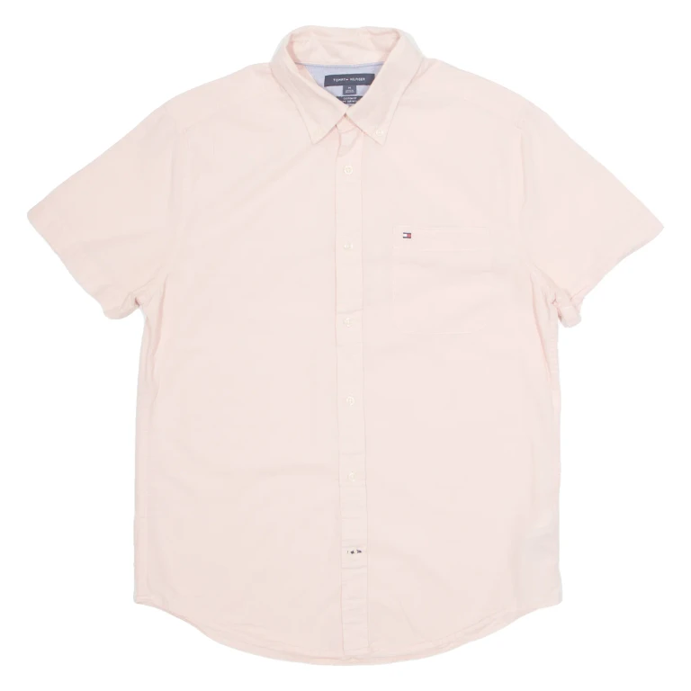 TOMMY HILFIGER Mens Plain Shirt Pink M
