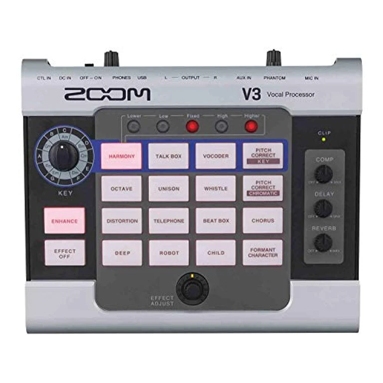 V3 Vocal Processor, Vocal Effects Pedal, 3-Part Harmony, Pitch Correction, 16 Studio Grade Effects, Battery Powered, for Streaming and Recording