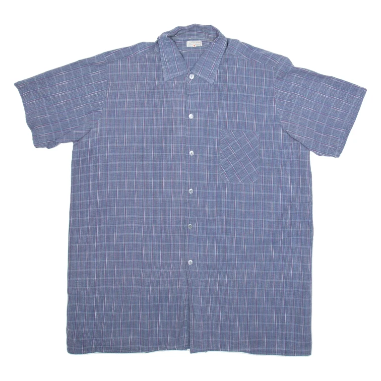 RETRECI Mens Shirt Blue Check L