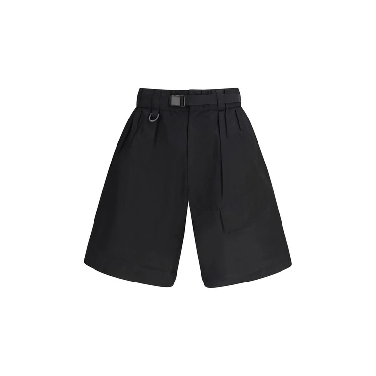 Y-3 Black Cotton Bermuda Shorts - Men