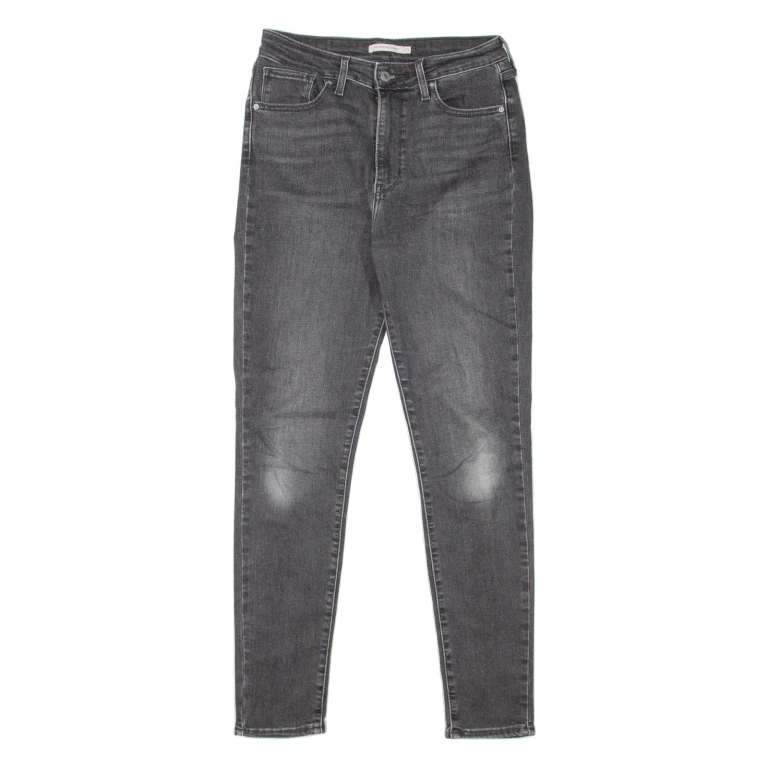 LEVI'S 721 High Rise Womens Jeans Black Slim Skinny Stone Wash W29 L30