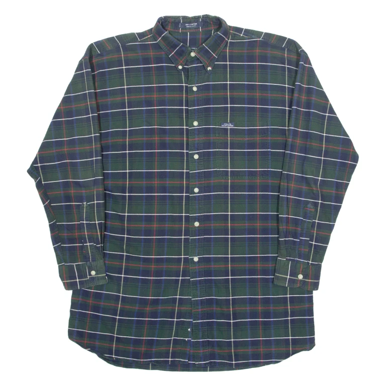 CHAPS RALPH LAUREN Mens Shirt Blue Check Long Sleeve L