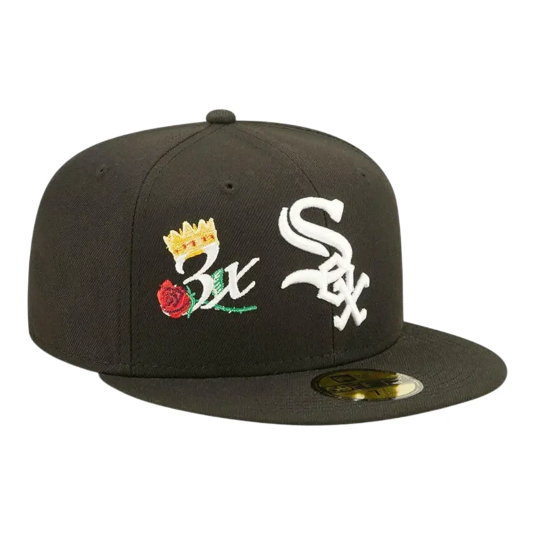 Chicago White Sox Crown Champs WS Men Fitted Hat Black