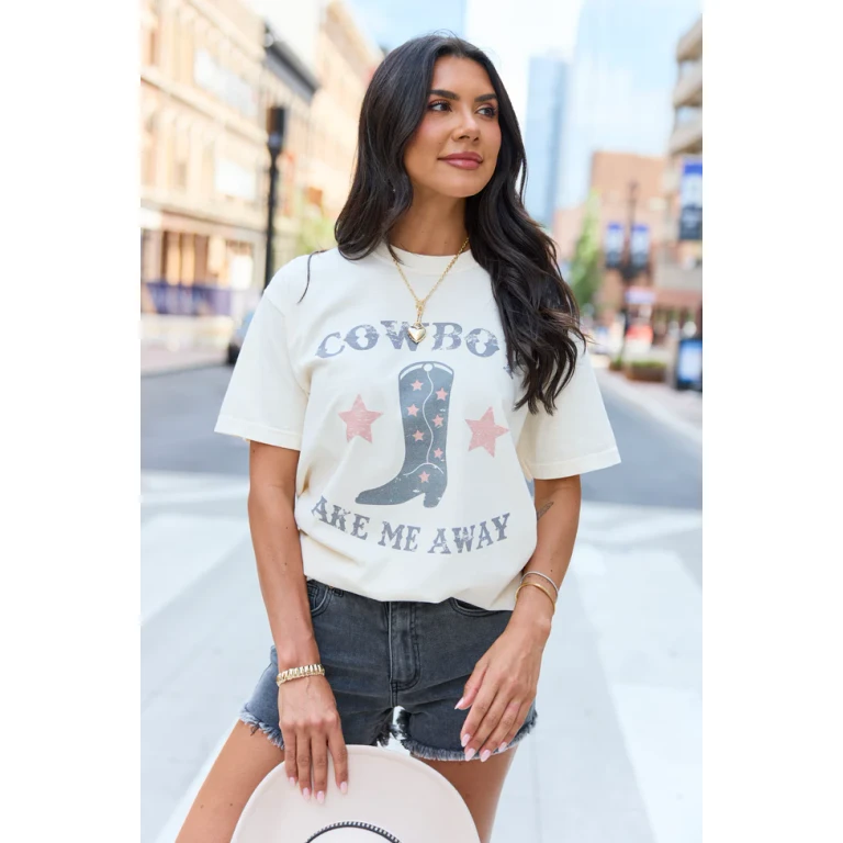 Cowboy Take Me Away Ivory Graphic Tee
