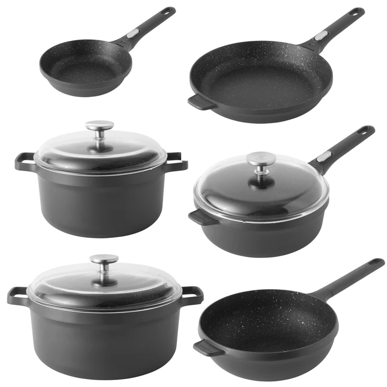 GEM 9Pc Nonstick Cast Aluminum Master Cookware Set
