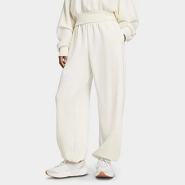 adidas Women's Sportswear Soft Lux Loose Jogger Pants in Off White Size: XS