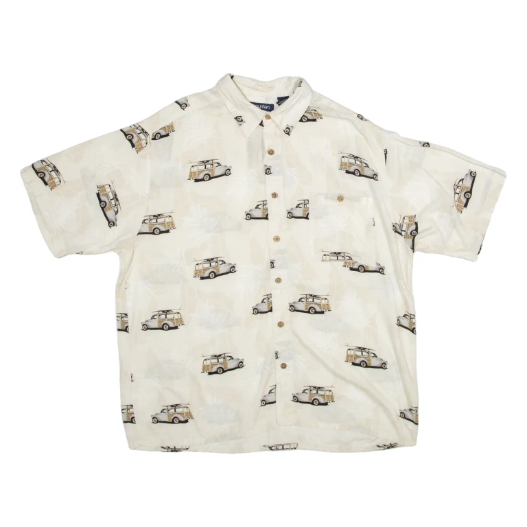 PURITAN Mens Shirt White Viscose L