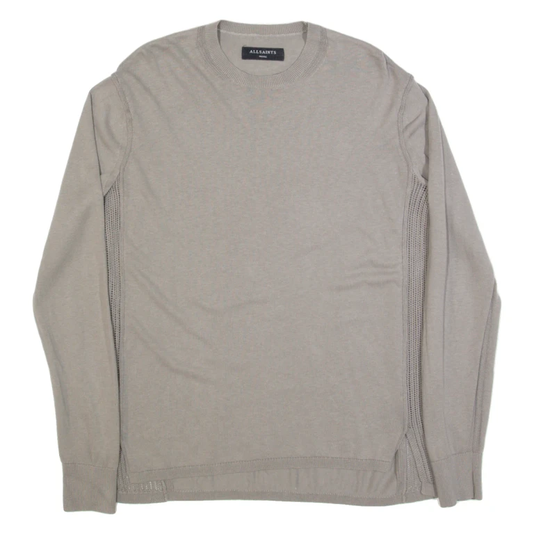 ALL SAINTS Womens Jumper Grey Tight Knit S