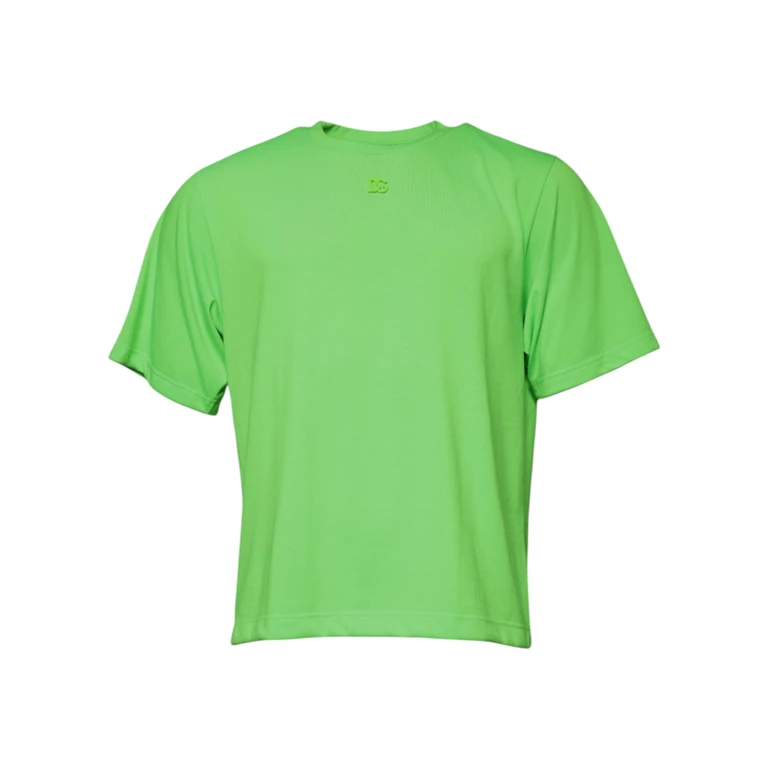 Dolce & Gabbana Green Logo Polyester Crew Neck T-Shirt - Men
