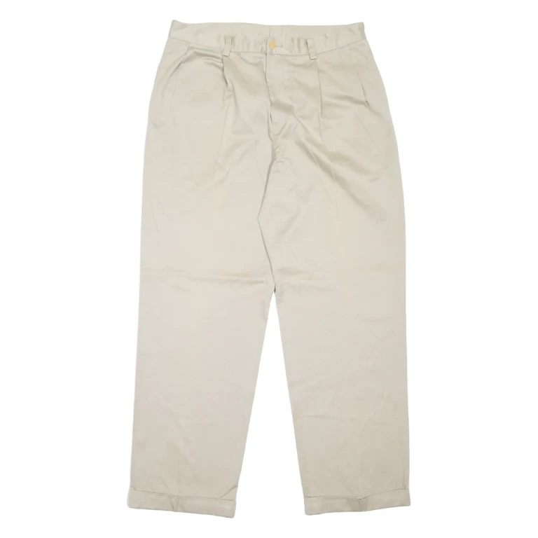 NAUTICA Rigger Chino Mens Trousers Beige Relaxed Tapered W36 L32