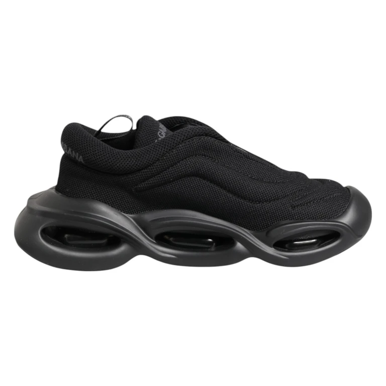 Dolce & Gabbana Black Slip On Low Top Wave Sneakers Shoes Polyester Viscose - Women