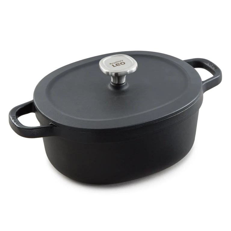 Leo Graphite 5qt. Enameled Cast Iron Oval Stockpot, 10.75"