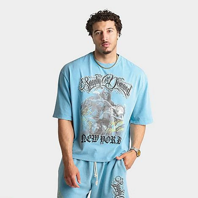 Men's Torres Boxy T-Shirt in Ethereal Blue Size: Small