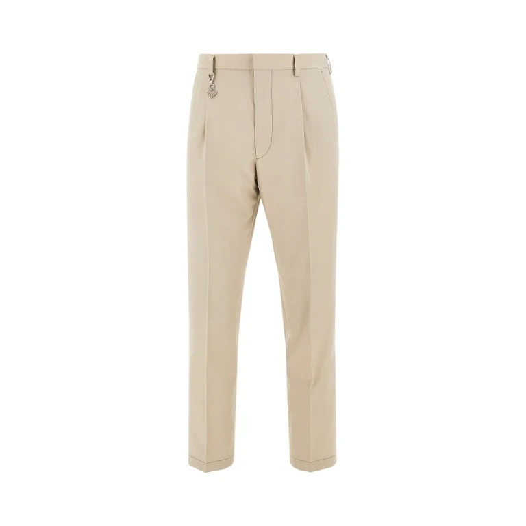 PRADA Cotton pants with triangle logo charm Man 50