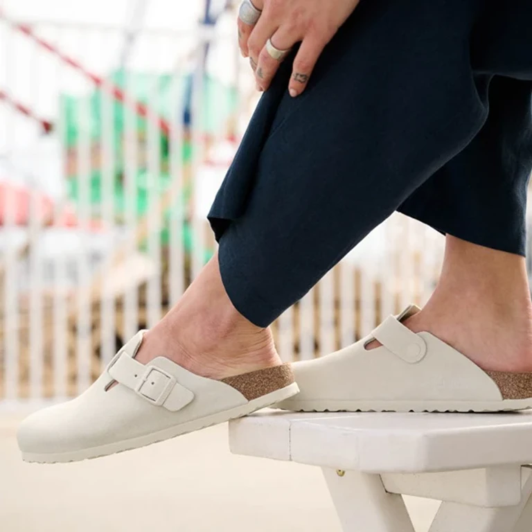 Boston Leather Slip On Mule Sandals