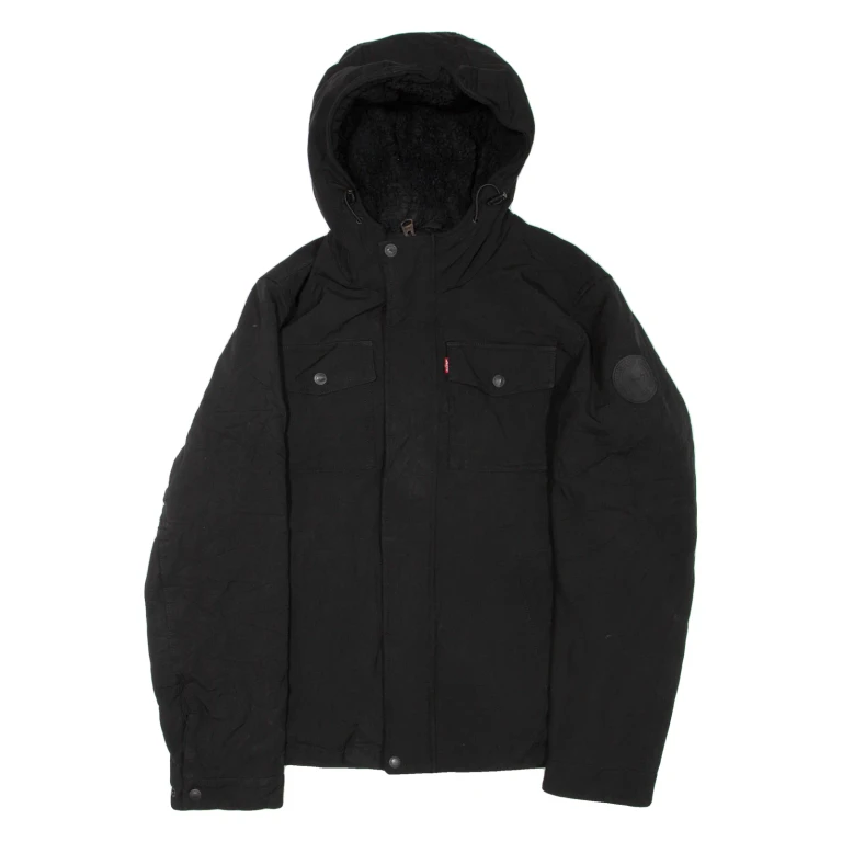 LEVI'S Mens Jacket Black Hooded S