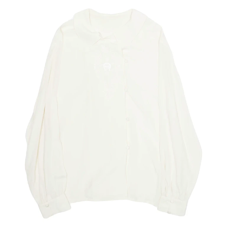 Womens Blouse White Long Sleeve L