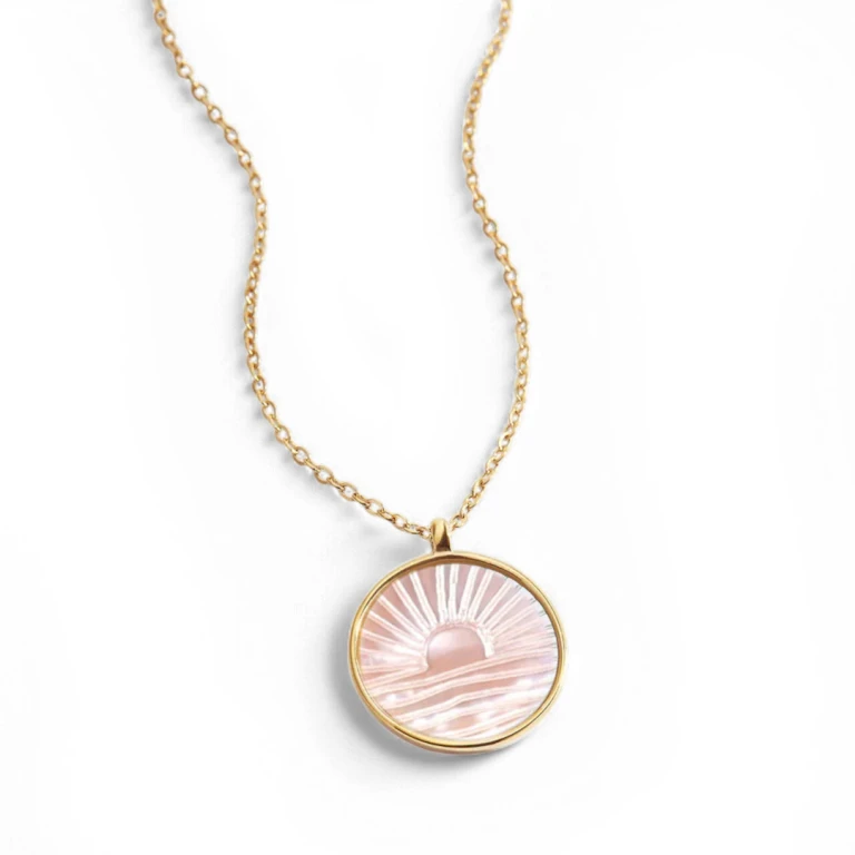 Mother of Pearl Sunrise Pendant Necklace