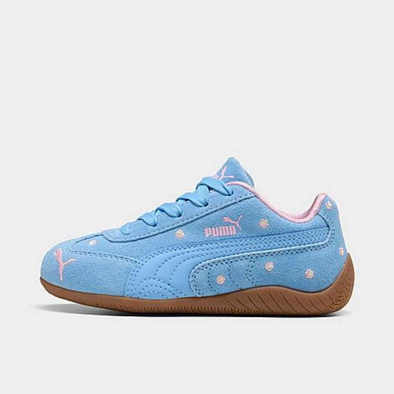 Girls' Little Kids Puma Speedcat Spring Casual Shoes in Team Light Blue/Gum Size: 1.0